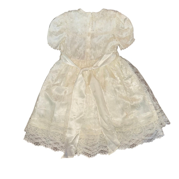 Girls Vintage Jessica McClintock Ivory Lace Formal Dress Size 5 Baptism wedding - Picture 7 of 10